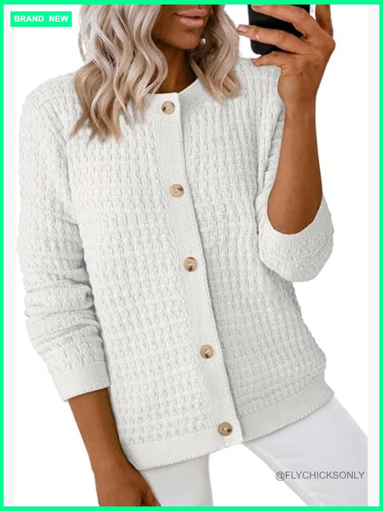 Premium Fabric Open Front Cardigan Sweater Long Sleeve Button Down Jacket